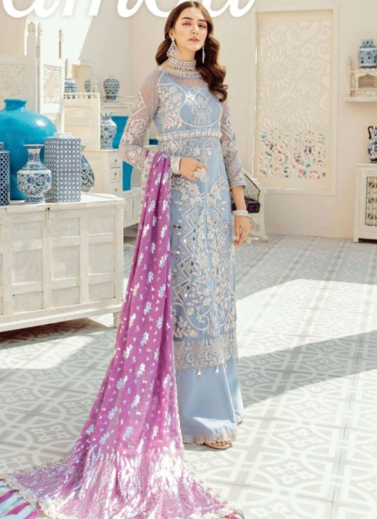 Grey Net Designer Pakistani Suit Imrozia By Kilruba 34001
