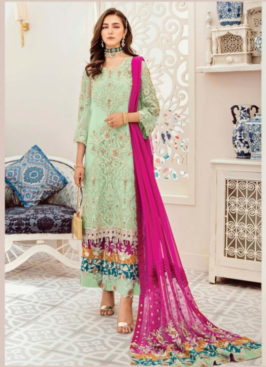 Green Georgette Designer Pakistani Suit Imrozia By Kilruba 34002