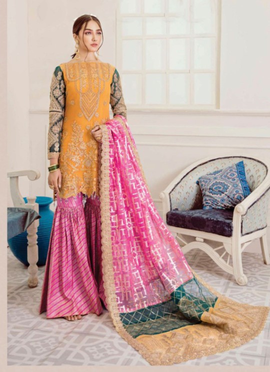 Yellow Georgette Designer Pakistani Suit Imrozia By Kilruba 34003