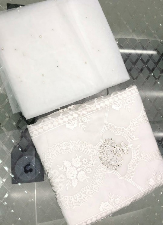 White Tissue Party Wear Pakistani Suits Rosemeen Paradise Blockbuster 42004 G Color By Fepic SC/015640