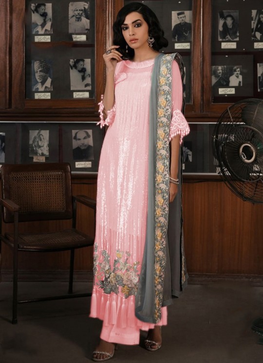Pink Georgette Pakistani Straight Cut Suit 705 Colours By Kilruba SC018442 Pink Georgette Pakistani Straight Cut Suit 705 Colours By Kilruba SC018442