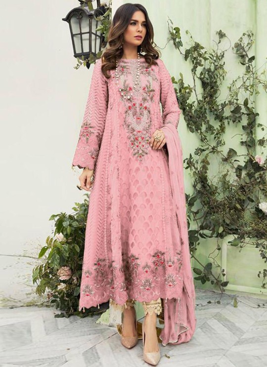 Pink Georgette Designer Pakistani Salwar Kameez 56 Colours 56B By Kilruba SC-018306