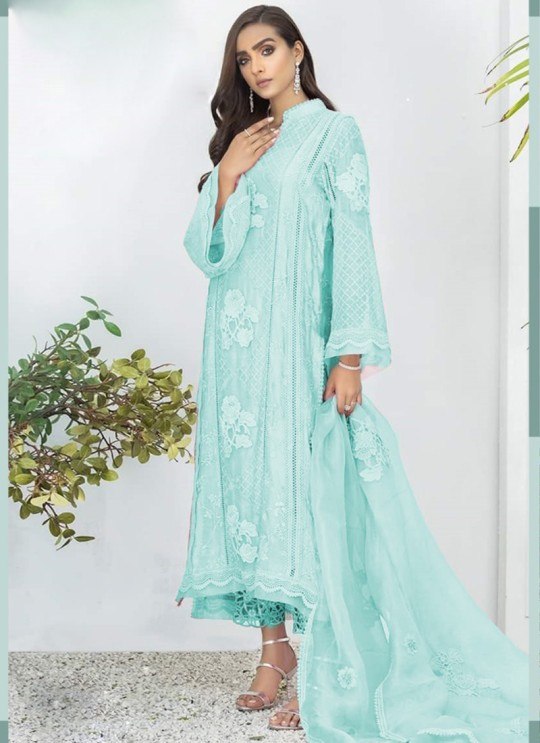 Green Georgette Embroiderd Party Wear Pakistnai Suit 102 Colours 102A By Kilruba SC/018844