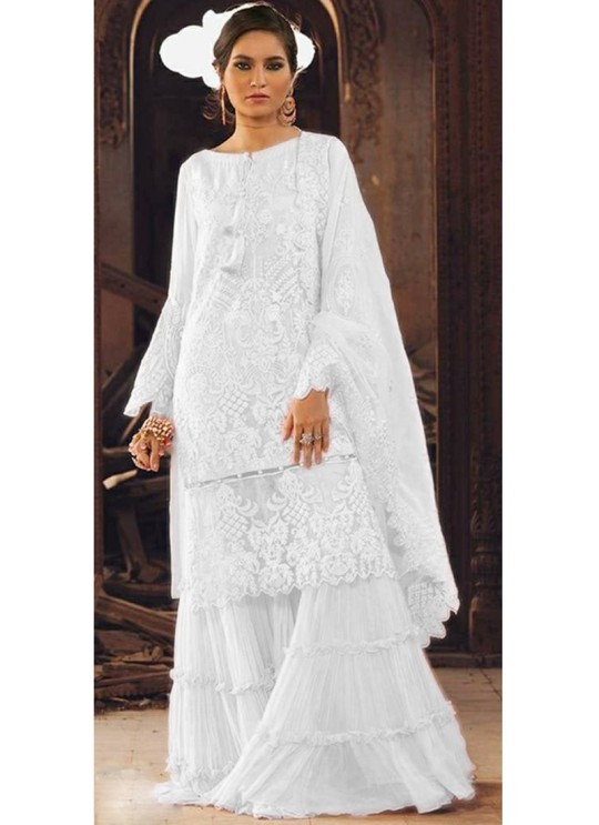 White Organza Embroiderd Designer Pakistnai Suit 115 Colours 115A By Kilruba SC/018885 White Organza Embroiderd Designer Pakistnai Suit 115 Colours 115A By Kilruba SC/018885