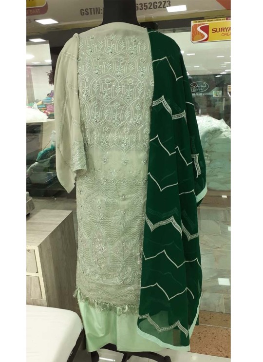 Kilruba K-212 D Pista Green Georgette Party Wear Pakistani Suit with back work SC/019783 K-212 Colors