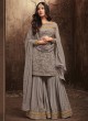 Grey Net Pakistani Palazzo Roush 5708A Color By Maisha