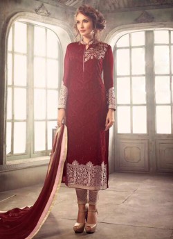 Maroon Georgette Pant Style Suit GLAMOUR VOL 31 31006B By Mohini Fashion