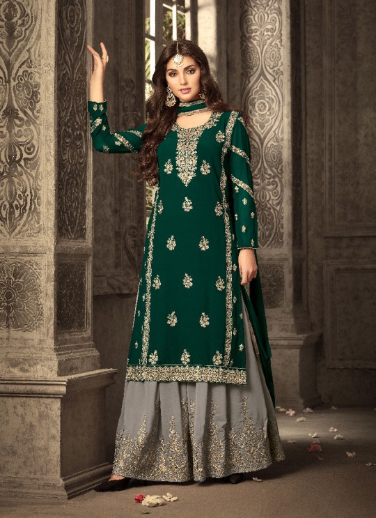 Green Georgette Palazzo Suit GLAMOUR VOL 47 47005B By Mohini Fashion