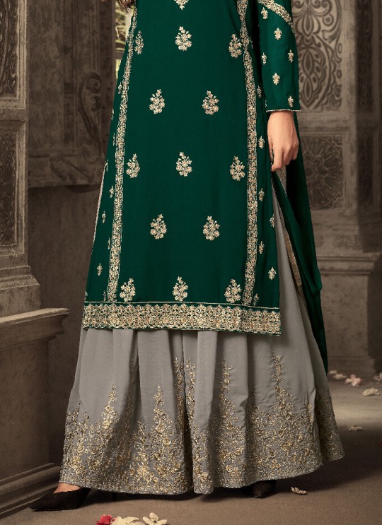 Green Georgette Palazzo Suit GLAMOUR VOL 47 47005B By Mohini Fashion