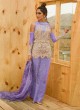 Net Lavender Pakistani Suit For Mehandi Ceremony SC/017177
