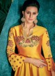 Triva Silk Yellow Haldi Ceremony Designer Gown Rozi Vol 1 By Vardan 51018
