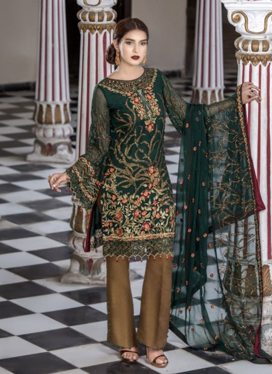 Green Net Embroidered Party Wear Salwar Suit Maryams 1002 By Volono Trendz SC/011212