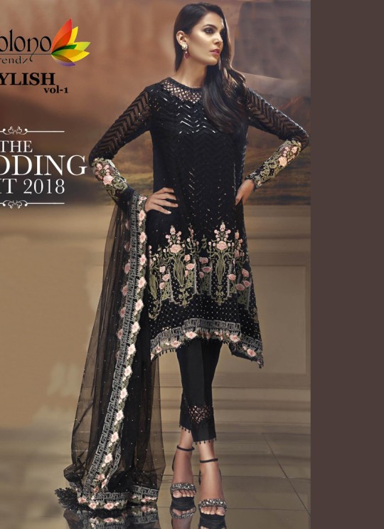 Black Net Pant Style Pakistani Style Suit For Eid 2019 Zaylish Vol 1 101 By Volono Trendz Sc/013743