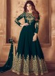 Georgette Embroidered Floor Length Anarkali For Ring Ceremony In Teal Green Color Riona Gold 8201 Colors 8201D Colour By Aashirwad Creation SC/015493