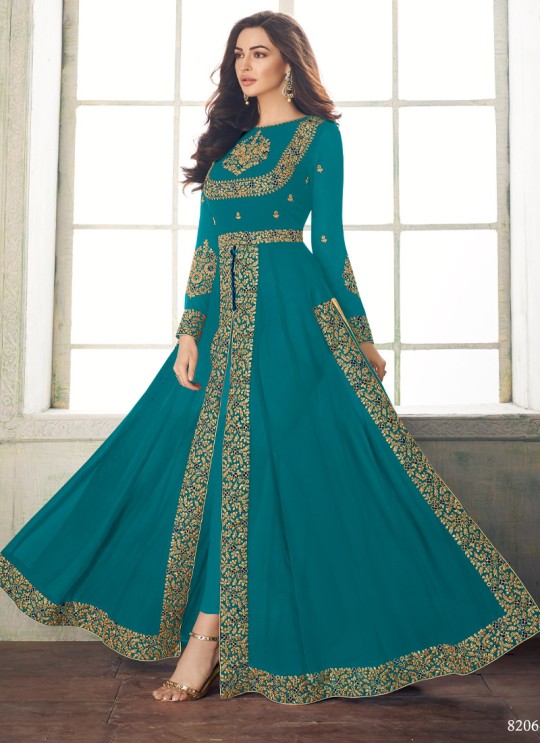 Splendid Party Wear Pakistani Suit In Sea Green Color Anaya Gold 8206A Colour By Aashirwad SC/015729