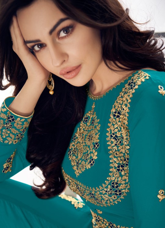 Splendid Party Wear Pakistani Suit In Sea Green Color Anaya Gold 8206A Colour By Aashirwad SC/015729
