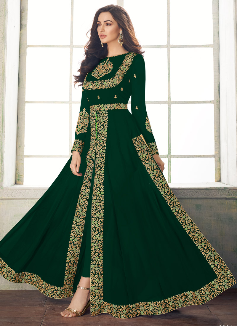 Wholesale Classic Party Wear Pakistani Suit In Dark Green Color Anaya Gold 8206C Colour By Aashirwad SC 015720 Online at suryavansicreation Aashirwad Latest Catalogs