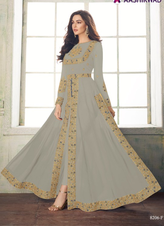 Unique Party Wear Pakistani Suit In Grey Color Anaya Gold 8206F Colour By Aashirwad SC/015723