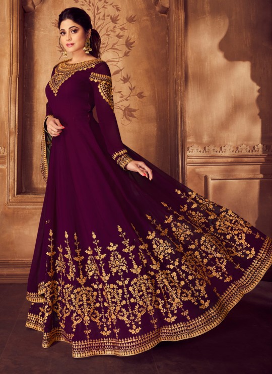 Magenta Georgette Ceremony Floor Length Anarkali Anarkali 8226 By Aashirwad Creation SC/016035