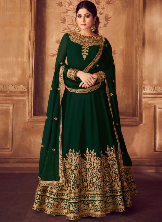 Green Georgette Ceremony Floor Length Anarkali Anarkali 8227 By Aashirwad Creation SC/016036