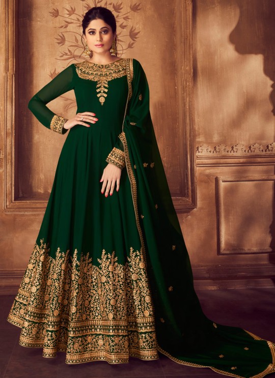 Green Georgette Ceremony Floor Length Anarkali Anarkali 8227 By Aashirwad Creation SC/016036
