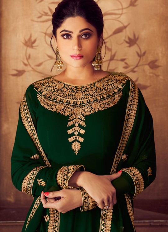 Green Georgette Ceremony Floor Length Anarkali Anarkali 8227 By Aashirwad Creation SC/016036