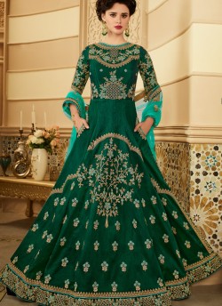 Green Silk Floor Length Anarkali Affair 1 By Aashirwad Creation SC/012754