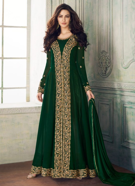 Green Georgette Embroidered Eid Wear Pakistani Suits Anaya 8202 By Aashirwad Creation SC/015175
