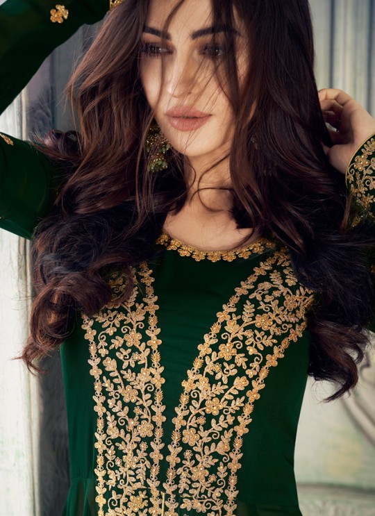 Green Georgette Embroidered Eid Wear Pakistani Suits Anaya 8202 By Aashirwad Creation SC/015175