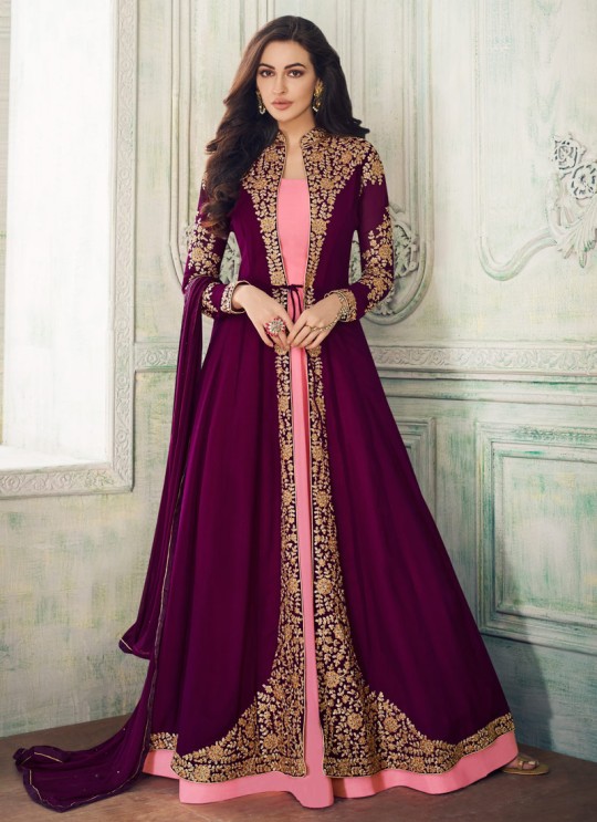 Purple Georgette Embroidered Eid Wear Jacket Style Anarkali Anaya 8203 By Aashirwad Creation SC/015176 Purple Georgette Embroidered Eid Wear Jacket Style Anarkali Anaya 8203 By Aashirwad Creation SC/015176