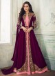 Purple Georgette Embroidered Eid Wear Jacket Style Anarkali Anaya 8203 By Aashirwad Creation SC/015176