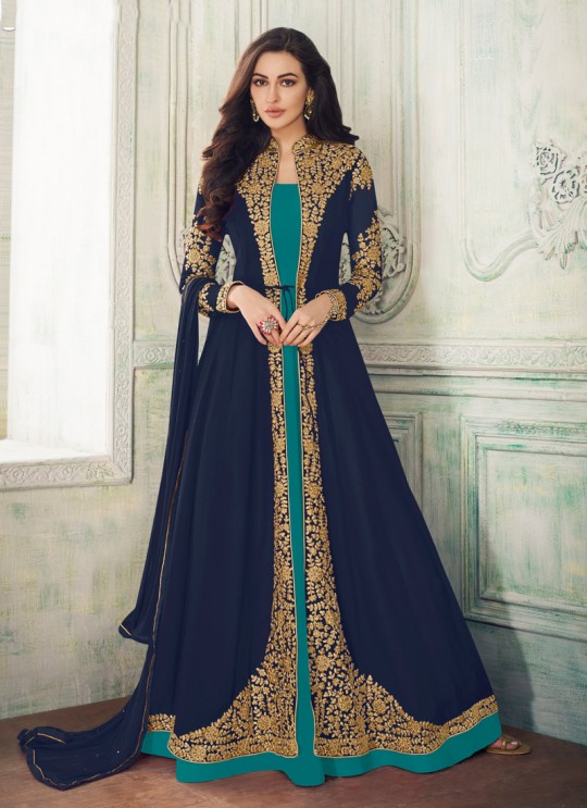 Blue Georgette Abaya Style Suit Anaya 8203B By Aashirwad SC/017231