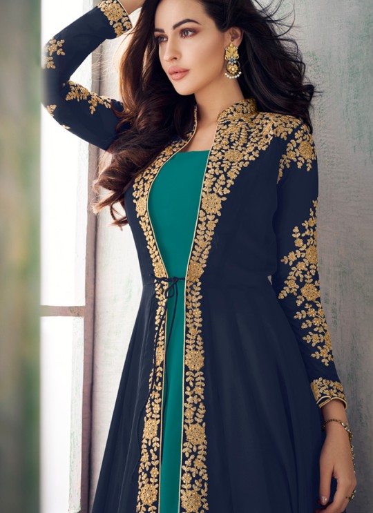 Blue Georgette Abaya Style Suit Anaya 8203B By Aashirwad SC/017231