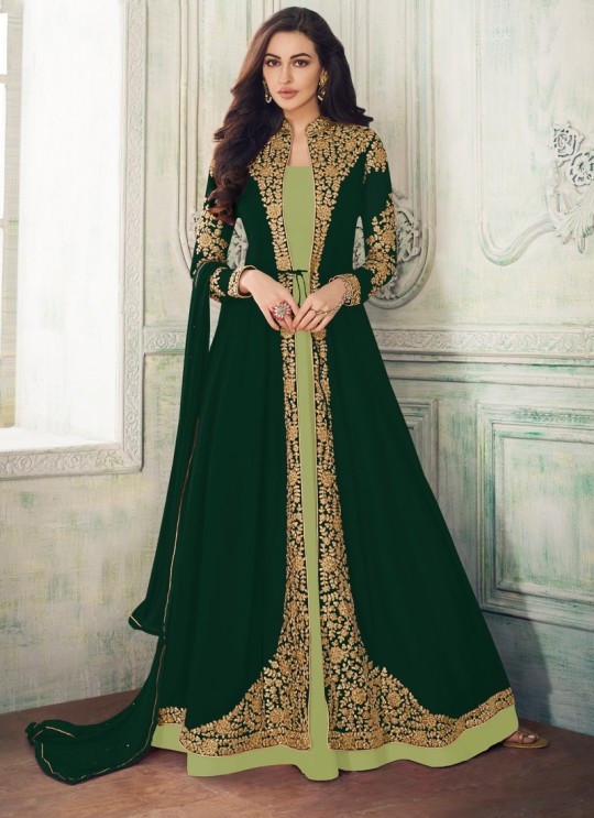 Green Georgette Abaya Style Suit Anaya 8203C By Aashirwad SC/017232