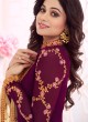 Magenta Georgette Churidar Suit With Heavy Dupatta Classic 8279 By Aashirwad