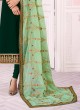 Green Georgette Churidar Suit With Heavy Dupatta Classic 8282 By Aashirwad
