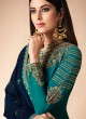 Teal Blue Georgette Embroidered Churidar Suit Cross Stitch 7059 By Aashirwad SC/016671 Teal Blue Georgette Embroidered Churidar Suit Cross Stitch 7059 By Aashirwad SC/016671