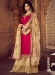 Pure Georgette Embroidered Palazzo Suits For Ring Ceremony In Magenta Color Falak 8209 By Aashirwad Creation SC/015424