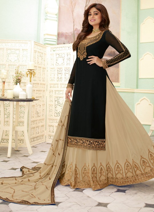 Black Wedding Wear Embroidered Lehenga Dress Fizza 7117 By Aashirwad SC-017682