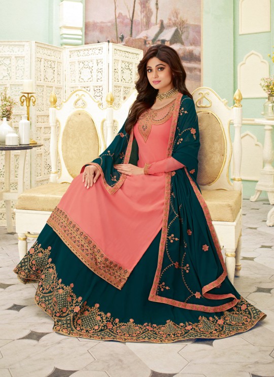 Peach Wedding Wear Embroidered Lehenga Dress Fizza 7118 By Aashirwad SC-017683