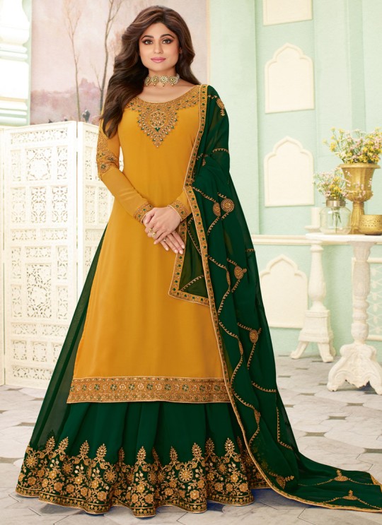 Yellow Wedding Wear Embroidered Lehenga Dress Fizza 7113 By Aashirwad SC-017678