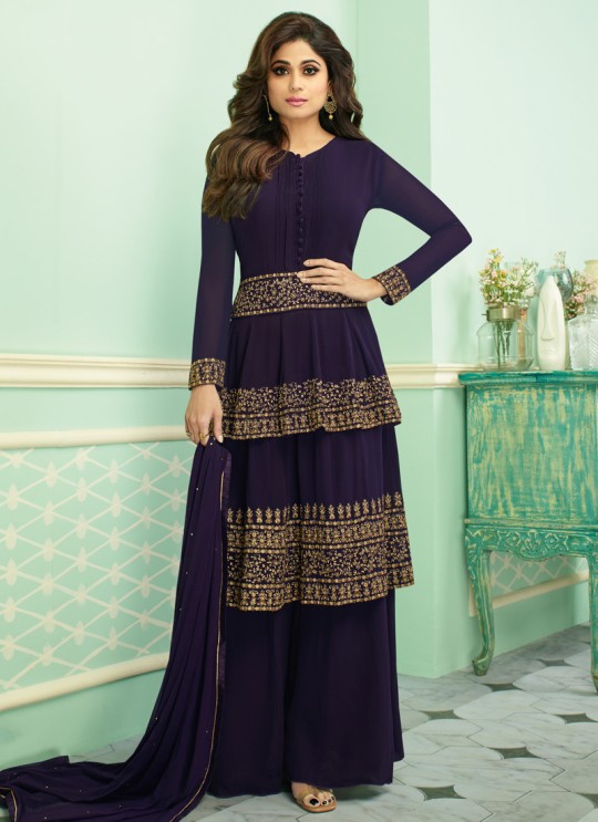 Gauhar By Aashirwad 7135 Blue Georgette Palazzo SC-017477