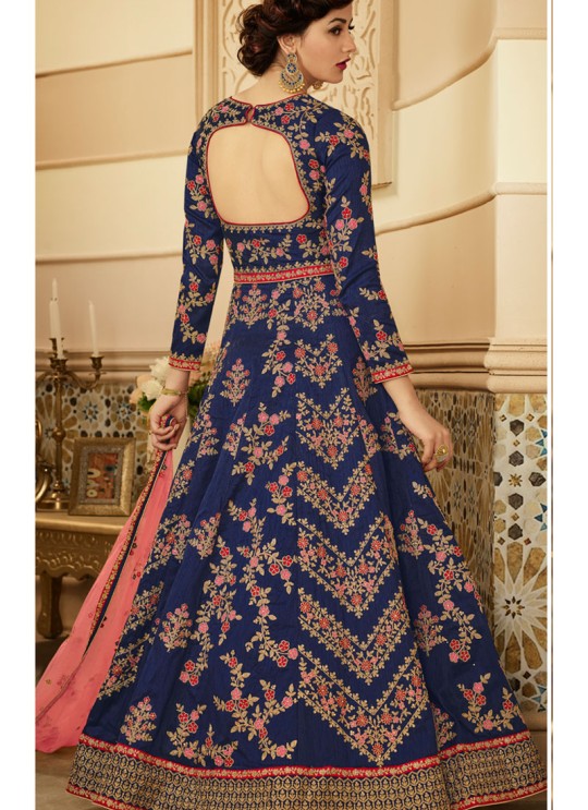 Blue Silk Bridal Floor Length Anarkali Glory 202 By Aashirwad Creation SC/013076