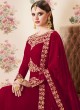 Maroon Georgette Embroidered Eid Wear Floor Length Anarkali Gold 8106A Color By Aashirwad Creation SC/014274