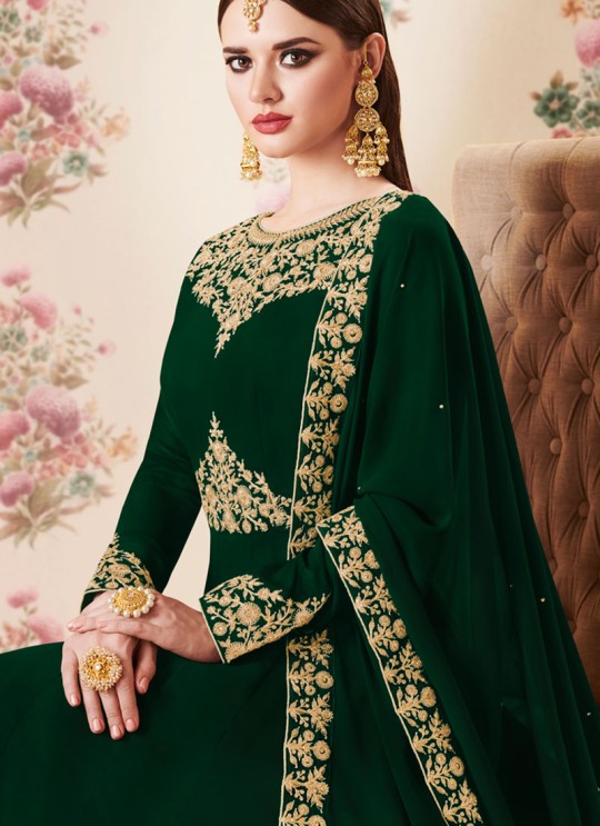 Green Georgette Embroidered Eid Wear Floor Length Anarkali Gold 8106D Color By Aashirwad Creation SC/014277 Green Georgette Embroidered Eid Wear Floor Length Anarkali Gold 8106D Color By Aashirwad Creation SC/014277