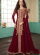 Faux Georgette Party Abaya Style Suit In Maroon Color Gulkand Almirah 7074 SC/017138