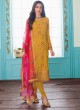 Yellow Pure Georgette Party Wear Churidar Suits Gulkand Sajni 7083 By Aashirwad Creation SC/016986