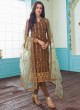 Brown Pure Georgette Party Wear Churidar Suits Gulkand Sajni 7085 By Aashirwad Creation SC/016988