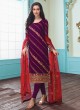 Purple Pure Georgette Party Wear Churidar Suits Gulkand Sajni 7087 By Aashirwad Creation SC/016990