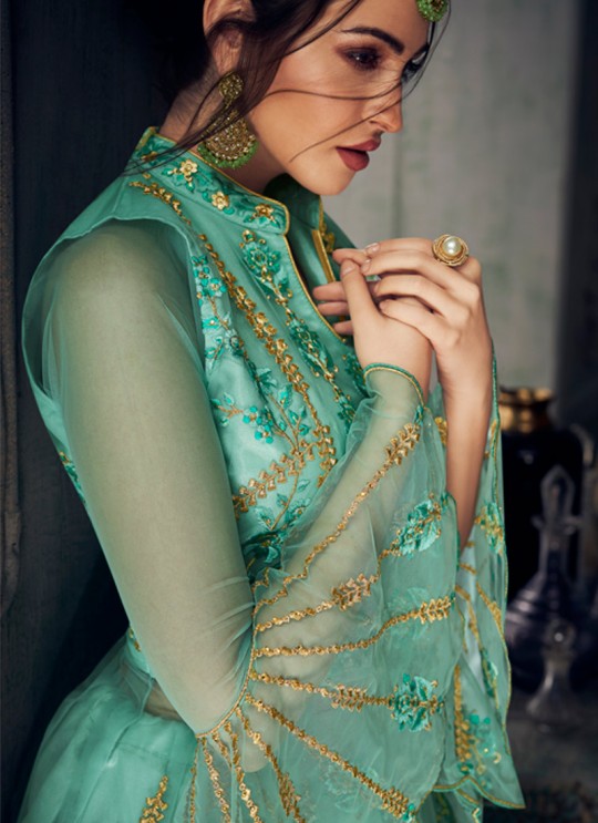 Turquoise Net Embroidered Ceremony Floor Length Anarkali Jannat 8215 By Aashirwad Creation SC/015091 Turquoise Net Embroidered Ceremony Floor Length Anarkali Jannat 8215 By Aashirwad Creation SC/015091